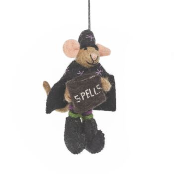 Handmade Felt Spellbound Mouse Halloween Decoration, 3 of 3