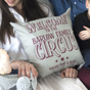 Circus Style Personalised Family Cushion, thumbnail 2 of 2