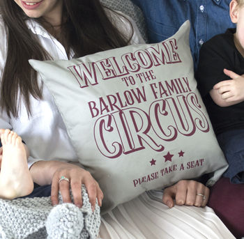 Circus Style Personalised Family Cushion, 2 of 2