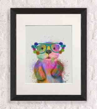 Otter, Rainbow Splash Art Print, 4 of 7