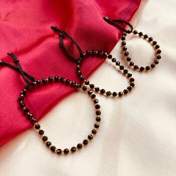 Black Beads Bracelet For New Borns And Adults, 3 of 5