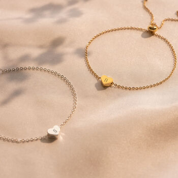 Mini Heart Initial Personalised Slider Bracelet, 2 of 9