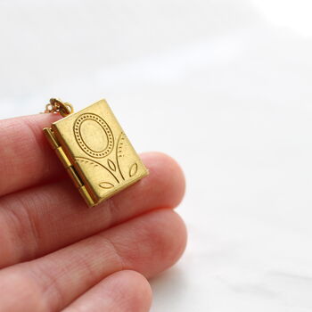 Flower Book Locket Necklace, 2 of 9