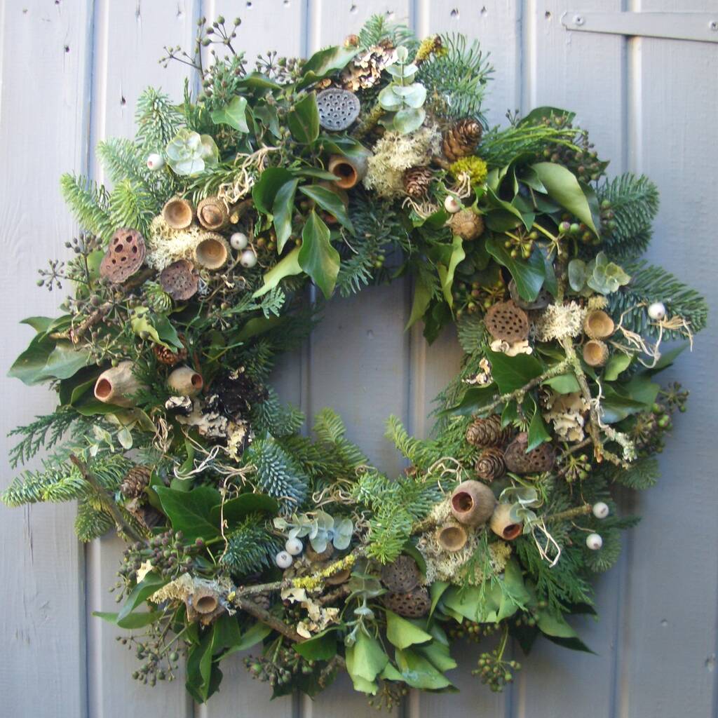 Fresh Winter Forest Christmas Door Wreath, 1 of 4