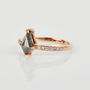 18ct Rose Gold Kite Salt And Pepper Diamond Engagement Ring, thumbnail 8 of 8