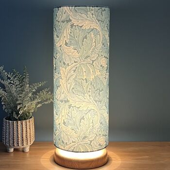 Teal William Morris Acanthus Cylinder Lampshades, 4 of 8