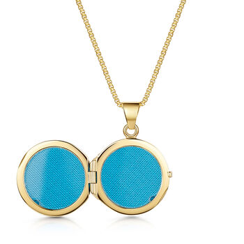 Italian Floral Round Locket – 18 K Gold Plated, 3 of 5