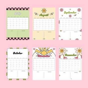 2026 Green And Pink Daisy Calendar, 5 of 5