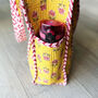 Beach Tote Bag Quilted Cotton Yellow, thumbnail 4 of 5