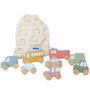 Wooden Cars In A Personalised Bag, thumbnail 2 of 2