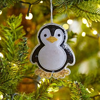 Beaded Penguin Christmas Decoration, 2 of 8