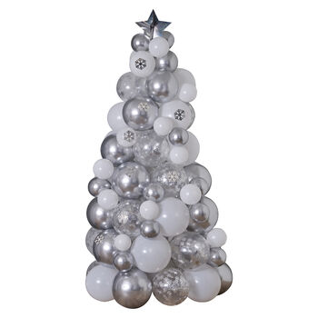 Silver, Chrome And Confetti Balloon Christmas Tree, 3 of 3