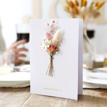 Personalised Foil Dried Flower Wedding Card, 2 of 10