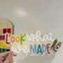 Wooden Playroom Sign – Children’s Art Activity Decor, 'Look What We Made' Montessori Accessory, thumbnail 1 of 2