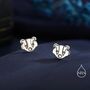 Sterling Silver Badger Head Stud Earrings, thumbnail 1 of 11