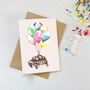 Balloon Tortoise Hand Painted Birthday Card, thumbnail 1 of 3