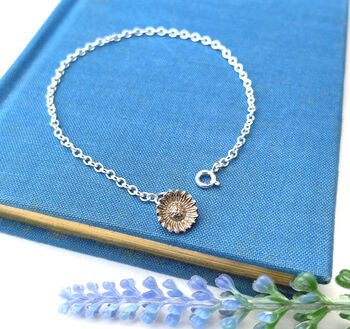 Sterling Silver Mini Sunflower Bracelet, 8 of 9