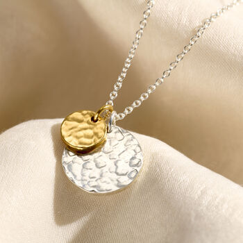 Personalised Mummy And Baby Textured Disc Necklace, 6 of 9