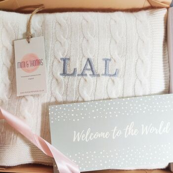 Personalised Pure Cashmere Baby Blanket Gift Boxed, 8 of 12