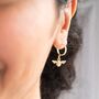 Sterling Silver Honey Bee Charm Personalised Earrings, thumbnail 1 of 8