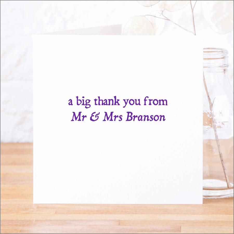 Single Or Pack Of Personalised Thank You Cards D3, 1 of 6