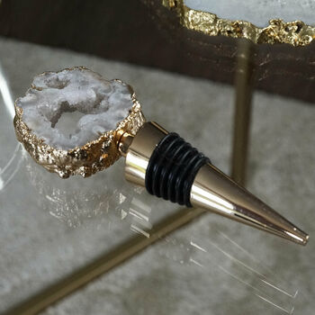 Agate Crystal Wine Bottle Stopper, Gold Or Silver, 2 of 7