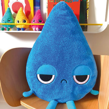 Giant Blue Raindrop Soft Toy Cushion, 2 of 4