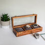 Personalised Initial Three Watches Wood And Glass Watch Box, thumbnail 5 of 6