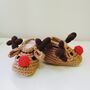 Crochet Reindeer Baby Booties, thumbnail 1 of 1