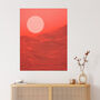 Desert Coral Pink Orange Sunset Abstract Wall Art Print, thumbnail 1 of 6