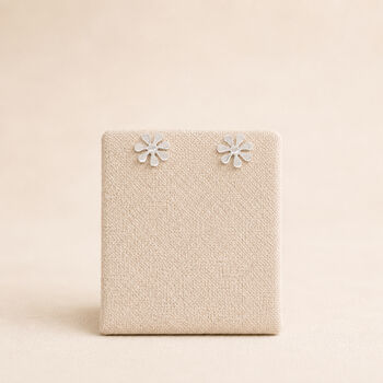 Sterling Silver Daisy Flower Stud Earrings, 3 of 9