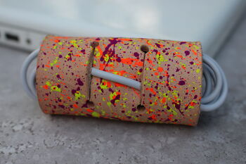 Splatter Painted Leather Cable Tidy, 6 of 7