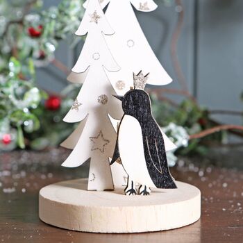 Freestanding Penguin And Christmas Tree Decoration, 2 of 2
