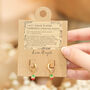 Enamel Strawberry Huggie Hoop Earrings In Gold Plating, thumbnail 6 of 7