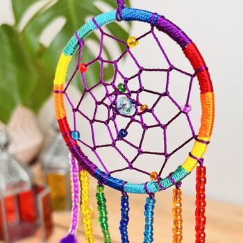 Mini Rainbow Beaded Dream Catcher, 2 of 7