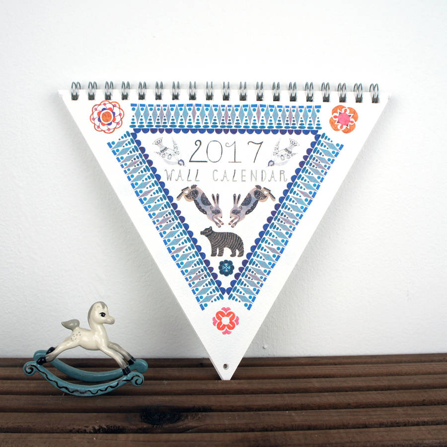 2017 triangle animal wall calendar by prism of starlings