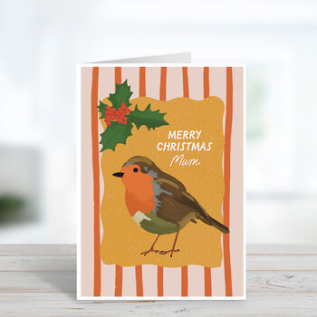 Robin Christmas Card For Mum, 2 of 4