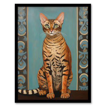 Bengal Beauty Tabby Cat Lover Portrait Wall Art Print, 5 of 6