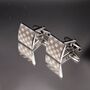 Silver Chess Cufflinks Vintage Chessboard, thumbnail 2 of 5