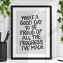 Celebrate Progress Inspirational Typography Print, thumbnail 1 of 4