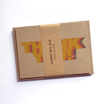 Set Of 12 Colourful Retro Thank You Postcard Note Cards, 2 of 8