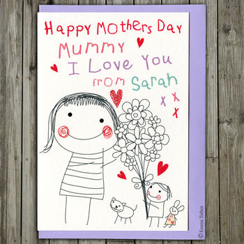 Colouring In Personalised Mother's Day Card, 4 of 11