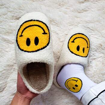 Retro Smiley Face Slippers, 5 of 10