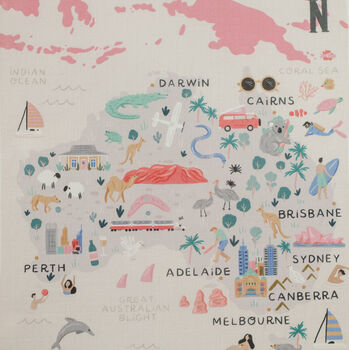 Australia Inky Illustrated Map, 2 of 5