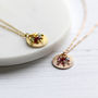 Sparkle Disc Necklace With Family Birthstones, thumbnail 3 of 10