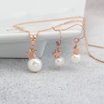 White Pearl Pendant And Earrings Set, 7 of 11