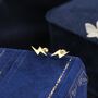 Sterling Silver Lightning Bolt Barbell Earrings, thumbnail 4 of 12