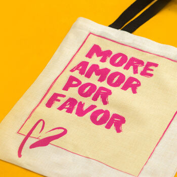 More Amor Por Favor Typography Everyday Shopper Bag, 2 of 6