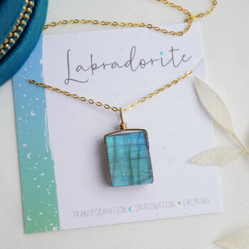 Raw Labradorite Crystal Necklace, 2 of 12