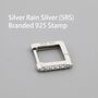 Cz Pave Square Huggie Hoop In Sterling Silver, thumbnail 4 of 9